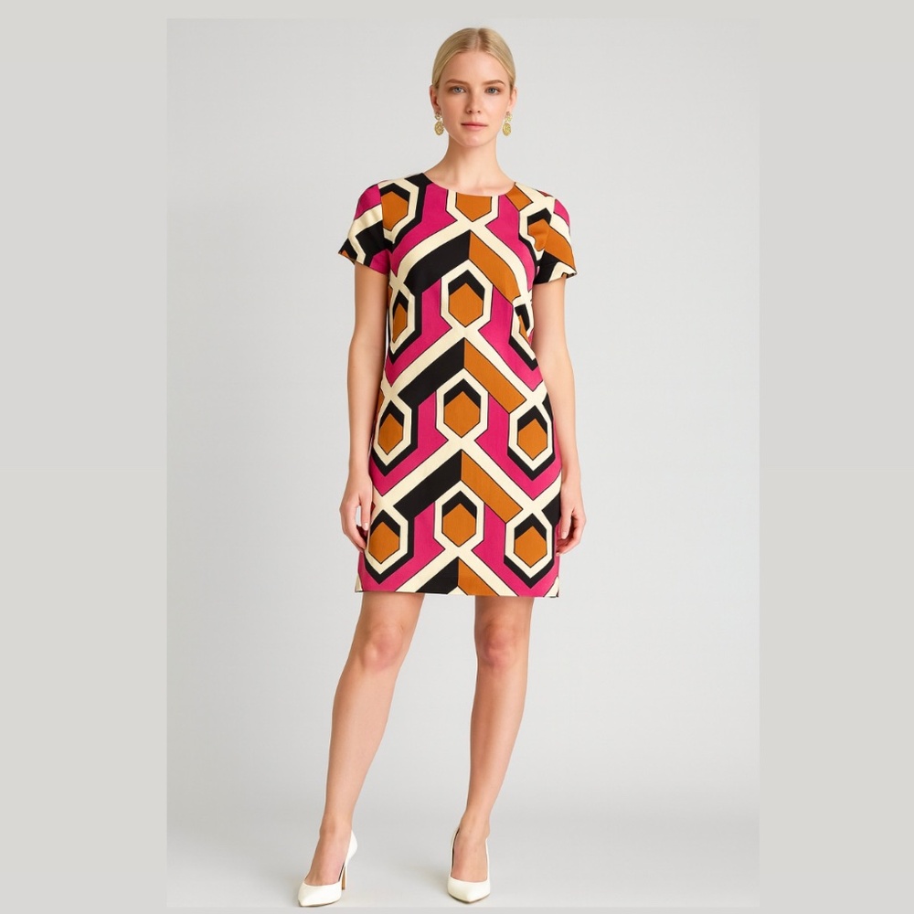 NWT 97% Cotton Anthropologie x Corey Lynn Calter Geometric Shift Dress